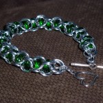 Captive Inverted Round Glass Rings - Chainmaille Weave