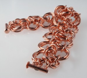 copper chainmaille bracelet