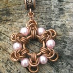 chainmaille copper pendant