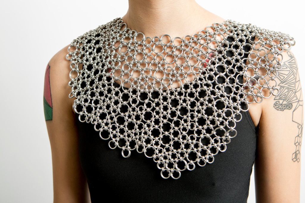 aluminum chainmaille Statement necklace by Sky Cubacb