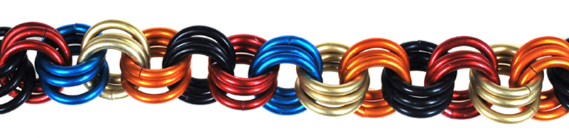 multi-colored 3-in-3 chain