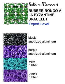 rondo a la byzantine rubbermaille in purple, turquoise and black