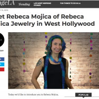 screenshot of Voyage LA interview with chainmaille artist Rebeca Mojica