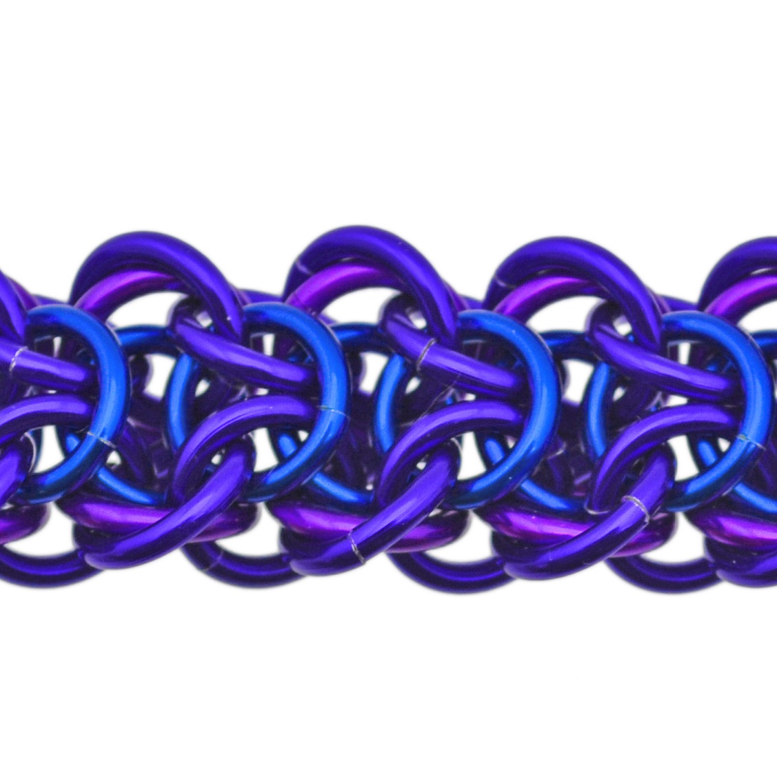 elfweave braid chainmaille weave in purple