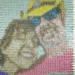 chainmaille inlay of happy couple