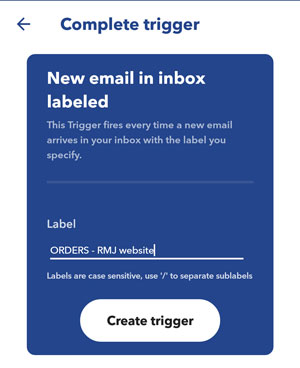 IFTTT screenshot complete trigger