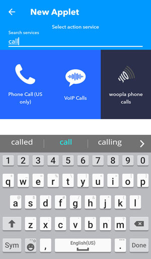IFTTT screenshot new applet select action service