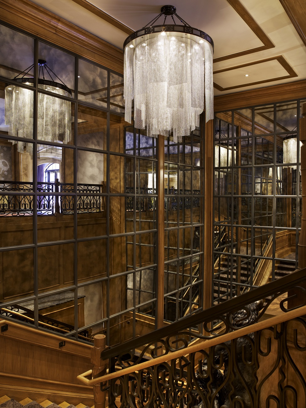 chainmaille mesh chandelier in St Regis Aspen