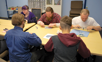 B3's meeting room in use.