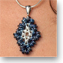 Coiled Japanese Diamond Pendant, Silver + Niobium