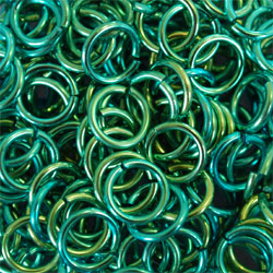 spring green niobium jump rings
