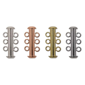 Copper Finish 3-Strand Base Metal Slide Clasp 