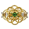 Celtic Traditions Barrette, KIT - Celtic Traditions Barrette - Gold AA w. Emerald Glass - St. Pats edition, gold and green St. Patrick's Day chainmaille barrette