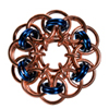 Helm Variations, MAIN IMAGE CAN GO HERE, helm weave flower variation in copper and blue jump rings