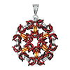 Byzantine Medallion, KIT - Byzantine Medallion - Custom colors, byzantine medallion pendant in red and orange and aluminum jump rings