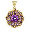 Solar Swirl , KIT - Solar Swirl kit as shown in step by step photos - gold, purple & violet, solar swirl chainmaille medallion pendant in gold and violet