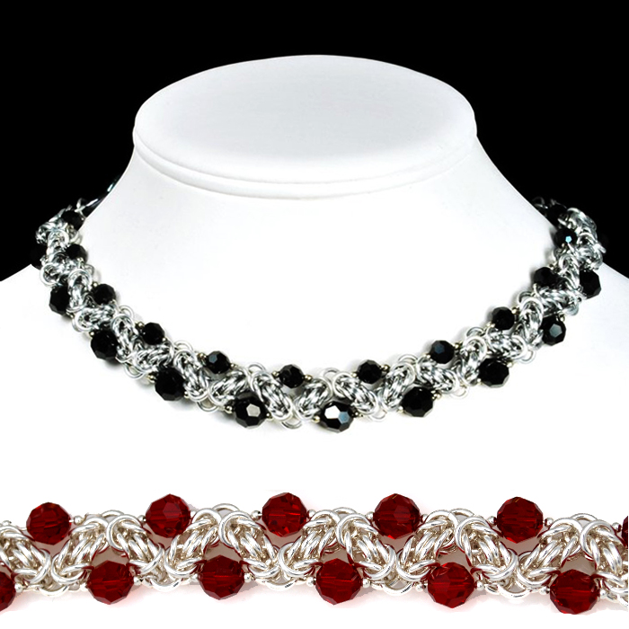 beaded zig zag byzantine necklace by Blue Buddha Boutique