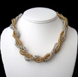 twisted sterling and gold-fill box weave chainmaile necklace