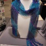 Blue and purple anodized aluminum chainmaille scarf