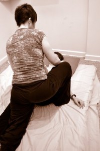 Rebeca is a regular client of Janna of To the Point Myotherapy (pictured) for trigger point work. http://tothepointmyotherapy.com/