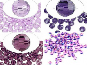 Pantone Radiant Orchid inspiration beads and crystals