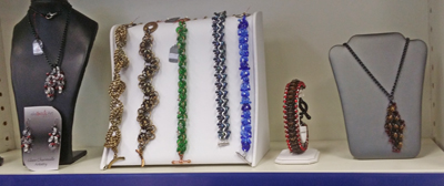 glass chainmaille jewelry