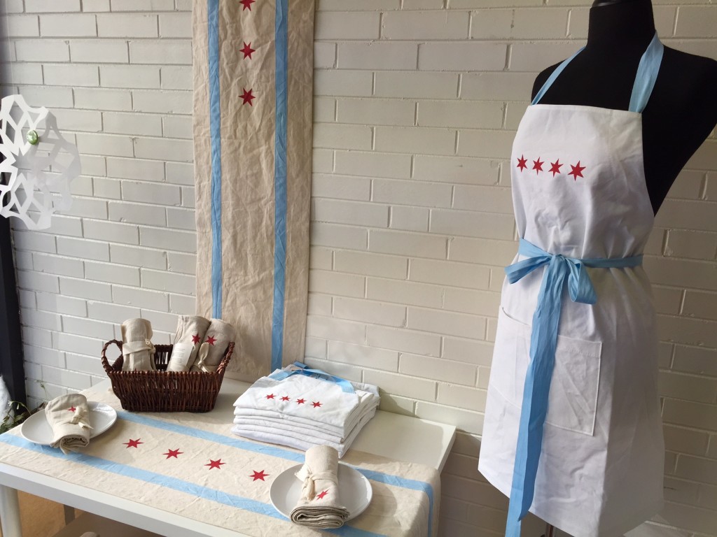 made by cat painter chicago flag table linens napkins apron