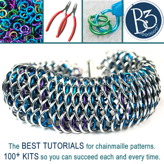 how to make chainmaille tutorials and patterns dragonscale from B3