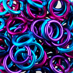 berry anodized aluminum jump ring mix