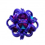 purple, pink and turquoise dodecahedron