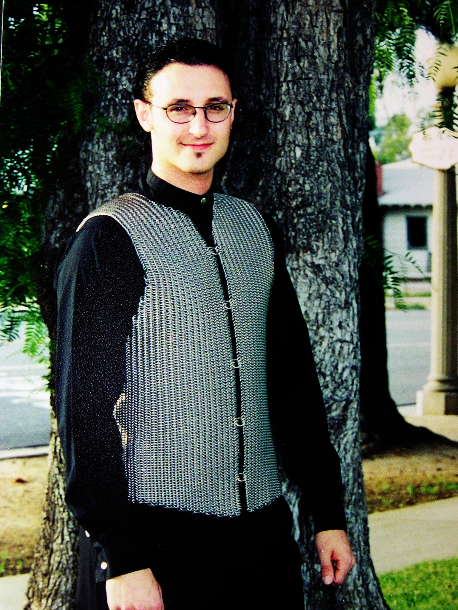 josh diliberto wearing handmade chainmaille vest