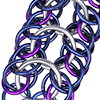 Braided Ladder, KIT - Braided Ladder Aluminum, Blue, & Violet, Wirework Magazine Kit Chainmaille 