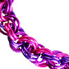 Double Spiral, Double Spiral - Pink, Violet & Purple AA, double spiral chainmail rope weave in pink and purple