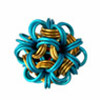 Dodecahedron (Japanese Ball), KIT - Dodecahedron - Anodized Aluminum, chainamille dodecahedron pendant in gold and turquoise jump rings by rebeca mojica