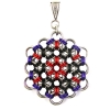 Flower of Life, KIT - Flower of Life Base metal , Flower of Life pendant in black, red and purple - Japanese 12-in-2 chainmaille weave