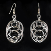 Illusion Loops Earrings, KIT - Illusion Loops Earrings - Aluminum, silver hoop earrings on black background