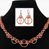 Orbital Ensemble, KIT -  Orbital Ensemble Aluminum - Necklace & Earrings , orbital ensemble copper chainmaille necklace and earrings on black neck form