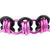 Rubber Barrel Chainmaille Bracelet Kit, KIT - Rubber Barrel Ride - custom (enough for 2 bracelets), Rubber chainmaille barrel weave in black rubber rings with pink anodized aluminum rings