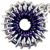 Small Sunburst Pendant, KIT - Small Sunburst Pendant - Aluminum w/ Eggplant EC (makes 3 pendants), chainmaille sunburst pendant in purple and aluminum