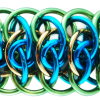 Viperscale 2.0, A. KIT - Viperscale 2.0 - Aluminum w/ Black & Purple SAVE 20%, Viperscale 2.0 chainmail bracelet in turquoise, lime and gold by Rebeca Mojica